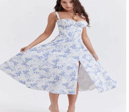 Parisian Dress - Waist Shaping Floral Maxi Dress