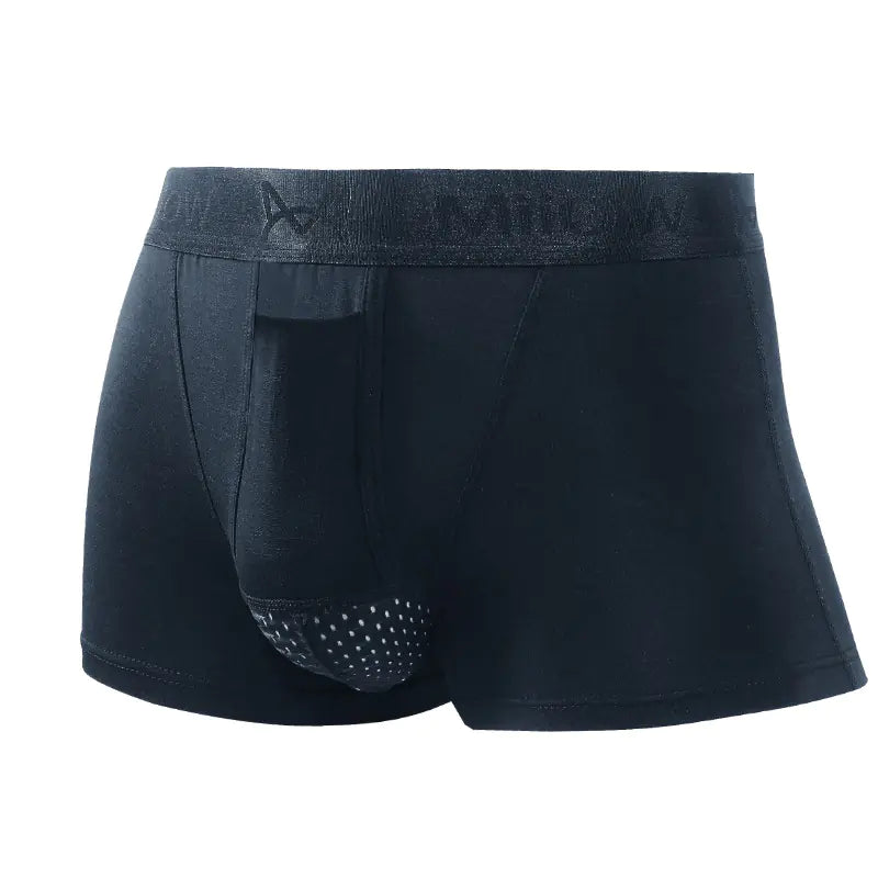 Breathable Solid Color Boxer Shorts for Men
