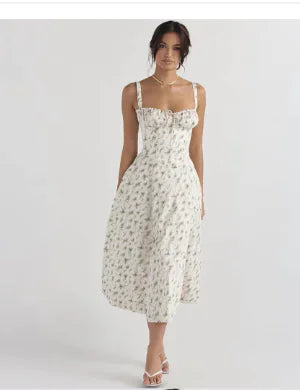 Parisian Dress - Waist Shaping Floral Maxi Dress