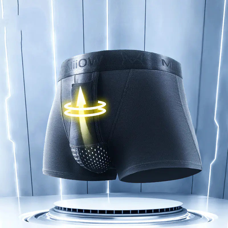 Breathable Solid Color Boxer Shorts for Men