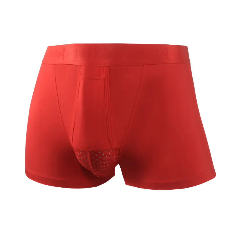 Breathable Solid Color Boxer Shorts for Men